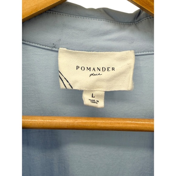 Pomander Place Light Blue Cleia Long Sleeve Drop Waist Mini Dress Size Large - Picture 3 of 6